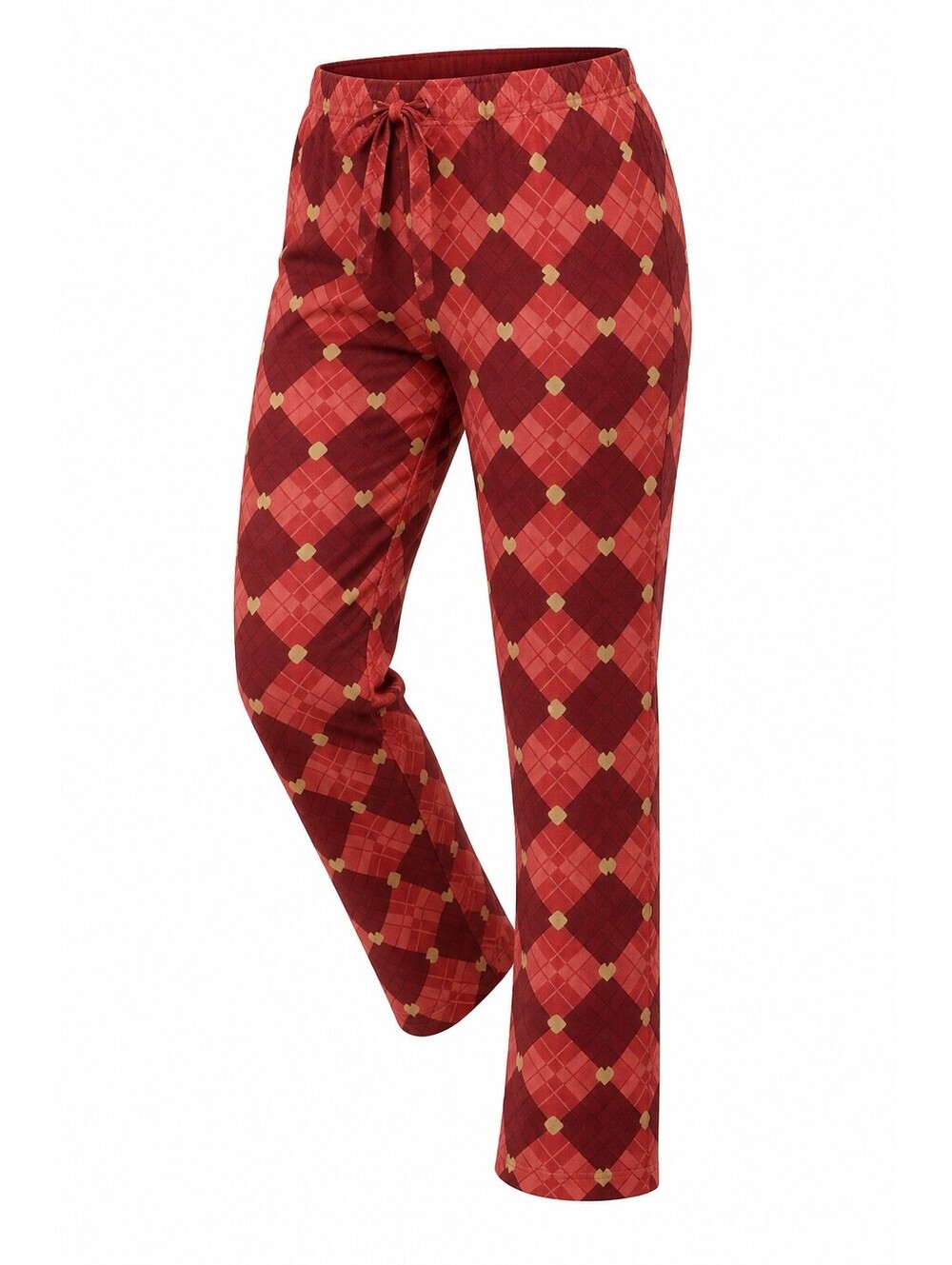 LuLaRoe Tall & Curvy Leggings Red Argyle Heart Pattern 12-18 womens